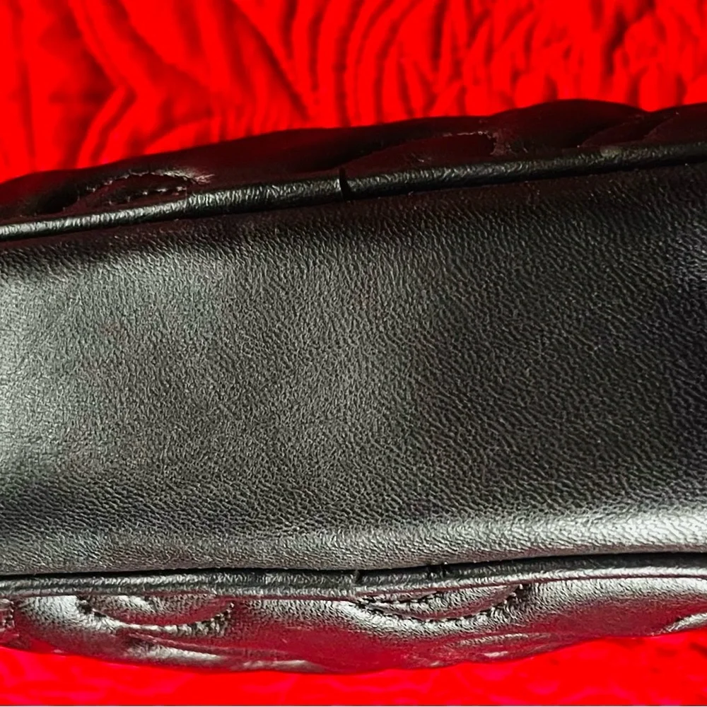 L.J.S. COLLECTION NWOT Square Quilted Faux Leather Crossbody Bag in Black Color